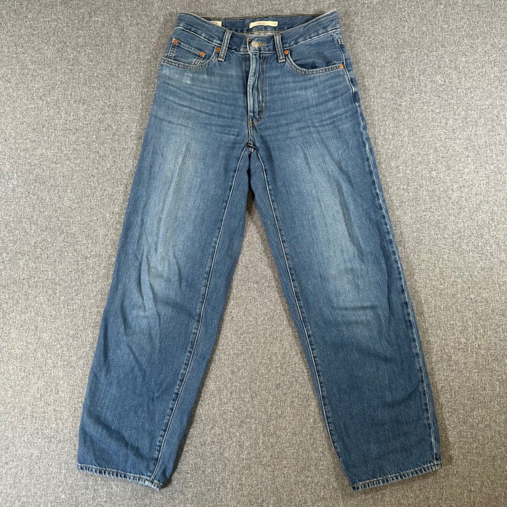 Levis Jeans Womens 24 Baggy Dad Blue Mid Rise Straight Leg Waterless